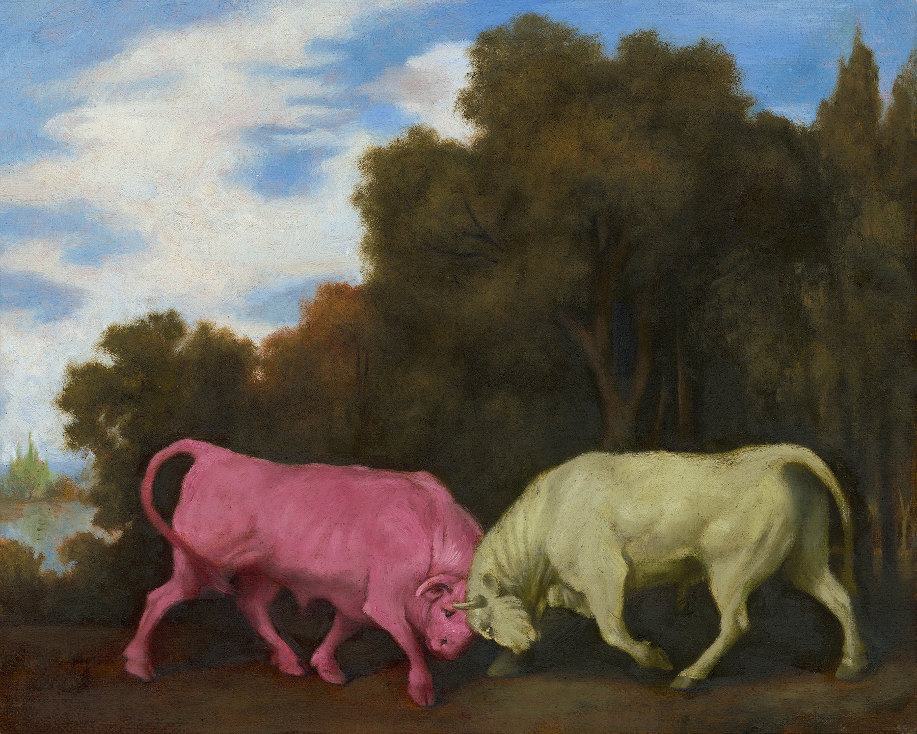 Bulls Fighting by the Green Castle